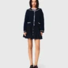 Strickjacke mit U-Boot-Ausschnitt und Zopfmuster