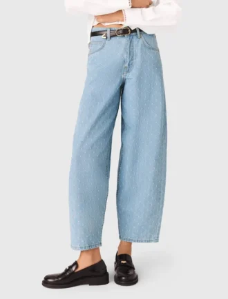 Strukturierte Ballonjeans