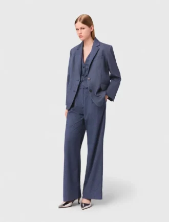 Strukturierter Anzugblazer mit Strasssteinen