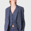 Strukturierter Anzugblazer mit Strasssteinen