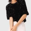 Top aus Samt mit Pailletten Top aus Samt mit Pailletten