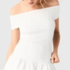 Top mit Bardot-Ausschnitt aus Rippstrick Top mit Bardot-Ausschnitt aus Rippstrick