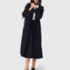Trenchcoat mit abnehmbarer Kapuze mit Strasssteinen Trenchcoat mit abnehmbarer Kapuze mit Strasssteinen
