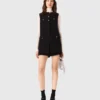 Tweed-Jumpsuit mit Strasssteinen