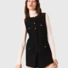 Tweed-Jumpsuit mit Strasssteinen