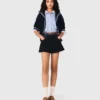 Tweed-Shorts mit Denim-Details Tweed-Shorts mit Denim-Details