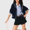 Tweed-Shorts mit Denim-Details Tweed-Shorts mit Denim-Details
