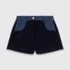 Tweed-Shorts mit Denim-Details Tweed-Shorts mit Denim-Details