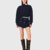 Tweed-Shorts mit kontrastierendem Bund