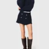 Tweed-Shorts mit kontrastierendem Bund