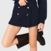 Tweed-Shorts mit kontrastierendem Bund