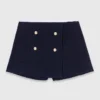 Tweed-Shorts mit kontrastierendem Bund