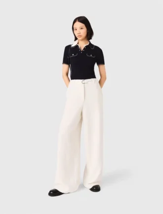 Tweedhose mit weitem Bein