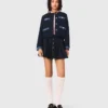 Tweedjacke mit Denim-Besatz