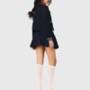Tweedjacke mit Denim-Besatz