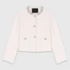 Tweedjacke mit Perlenbesatz