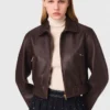 Vintage-Lederjacke in Kurzform