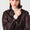 Vintage-Lederjacke in Kurzform