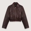 Vintage-Lederjacke in Kurzform