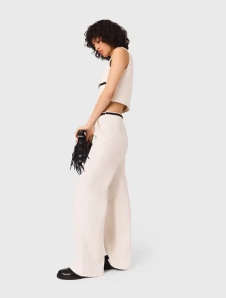 Weit geschnittene Hose in Tweed-Optik