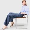 Weit geschnittene Jeans mit Nieten Weit geschnittene Jeans mit Nieten