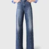 Weit geschnittene Jeans mit Nieten Weit geschnittene Jeans mit Nieten