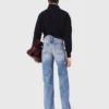 Weit geschnittene Jeans mit Stickerei Weit geschnittene Jeans mit Stickerei
