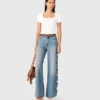 Weite Jeans mit Blumenstickerei Weite Jeans mit Blumenstickerei