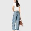 Weite Jeans mit Blumenstickerei Weite Jeans mit Blumenstickerei