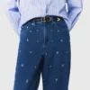 Weite Jeans mit Strasssteinen Weite Jeans mit Strasssteinen