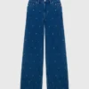 Weite Jeans mit Strasssteinen Weite Jeans mit Strasssteinen
