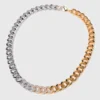 Zweifarbige Strass-Gliederkette