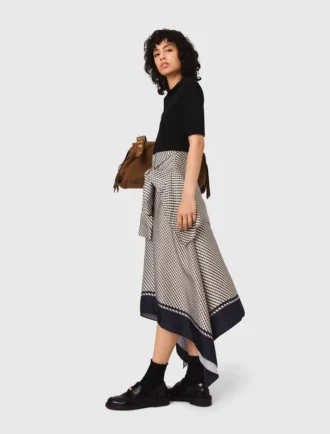 Zweifarbiges Kleid mit Print